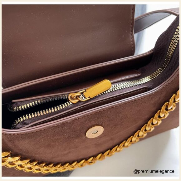 Medium Flap Crossbody Bag Vegan Leather Clutch Retro Y2K Style - Picture 4 of 6